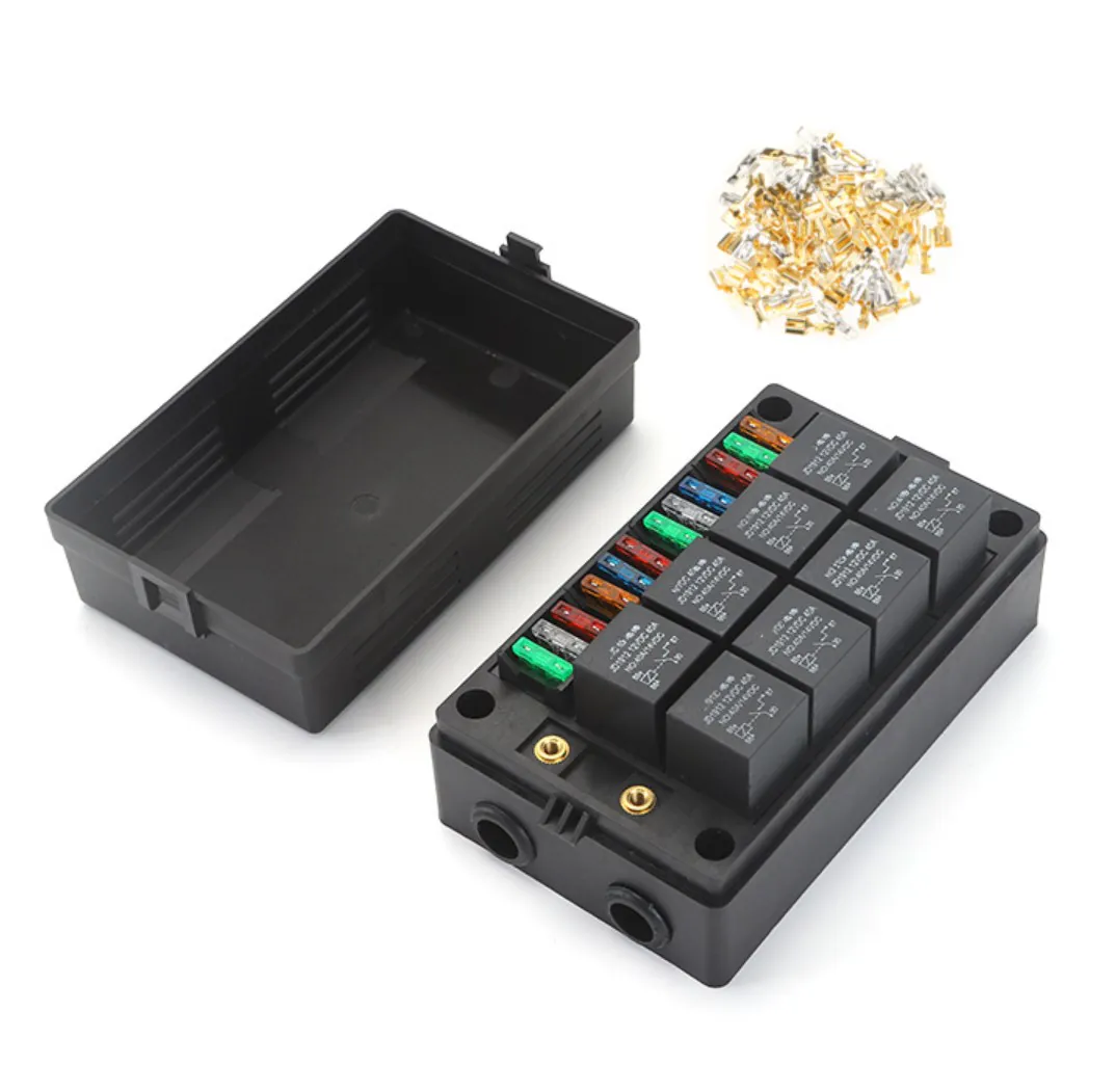 Boîte 8 Relais 40A + 15 Fusibles (12 ATO + 2 ANL) – Installation Électrique 12V à 48V – Qualité Industrielle – Image 2