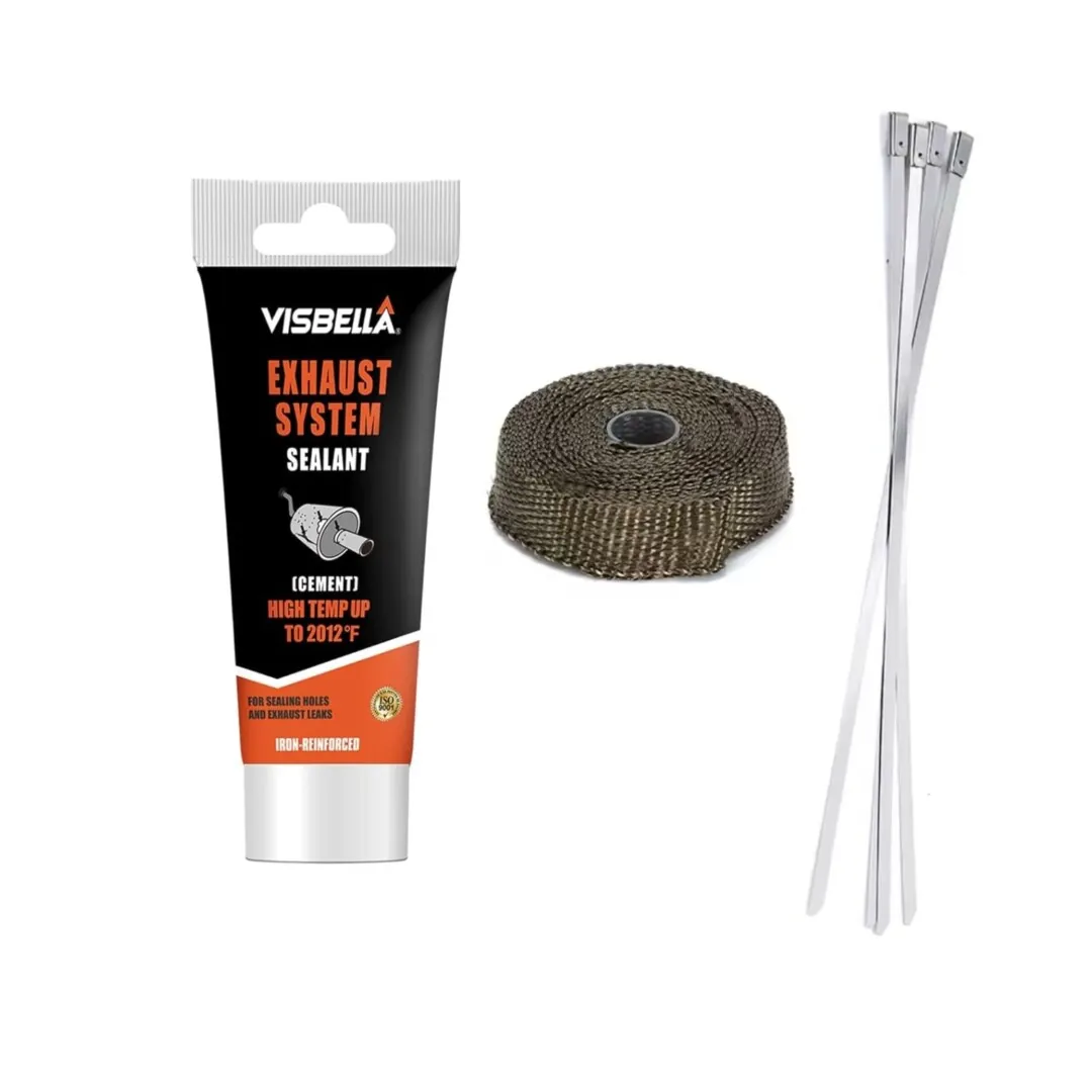 Kit Réparation Échappement Percé – Pâte Haute Température + Bande Thermique + Colliers Inox – Isolation +1300°C – Image 2