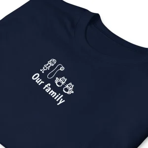 T-shirt unisexe Our family woman vibrator cats